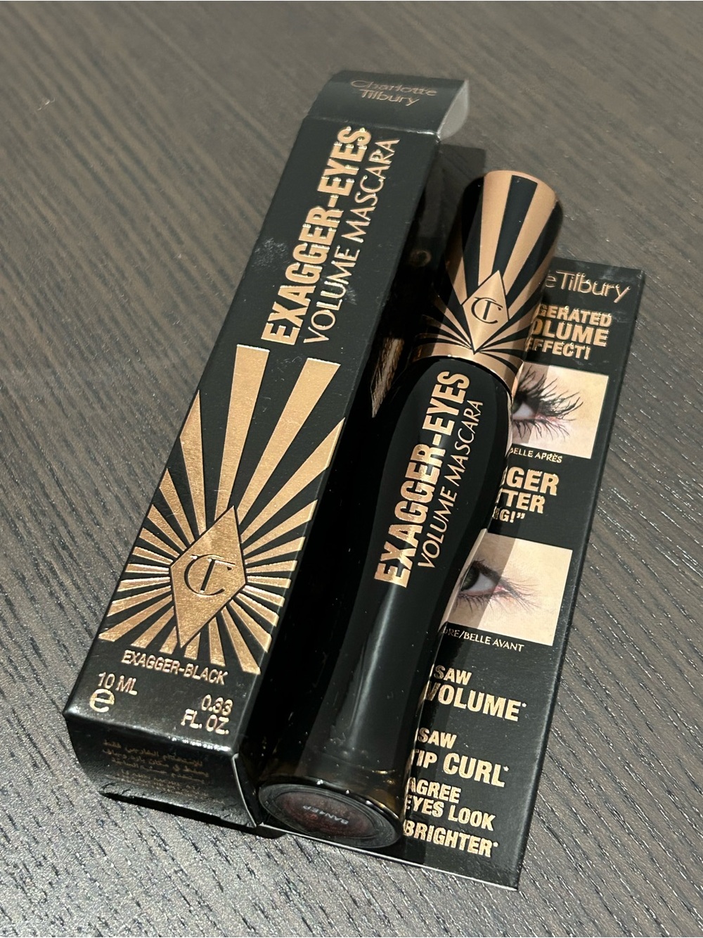 Charlotte Tilbury Exagger-Eyes Volume Mascara - Black & Gold Packaging